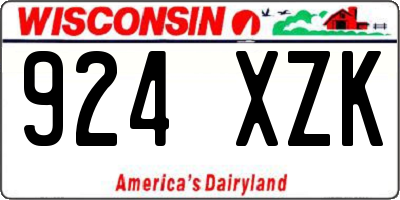 WI license plate 924XZK