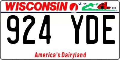 WI license plate 924YDE