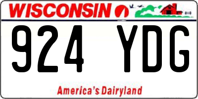 WI license plate 924YDG