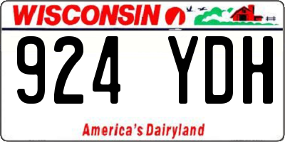 WI license plate 924YDH