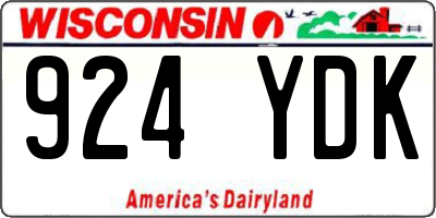 WI license plate 924YDK