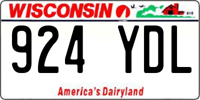 WI license plate 924YDL