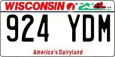 WI license plate 924YDM