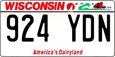 WI license plate 924YDN
