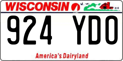 WI license plate 924YDO