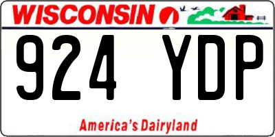 WI license plate 924YDP