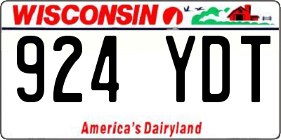 WI license plate 924YDT