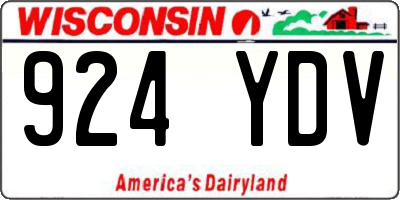 WI license plate 924YDV