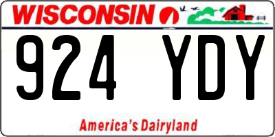 WI license plate 924YDY