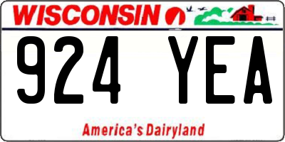 WI license plate 924YEA