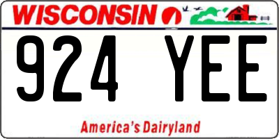 WI license plate 924YEE