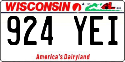 WI license plate 924YEI