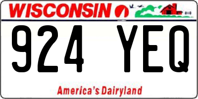 WI license plate 924YEQ