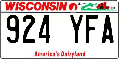 WI license plate 924YFA