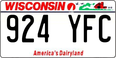 WI license plate 924YFC