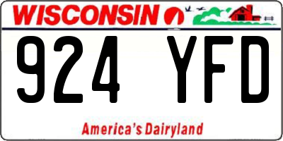 WI license plate 924YFD