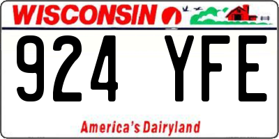 WI license plate 924YFE
