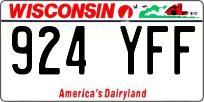 WI license plate 924YFF