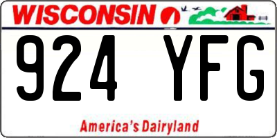 WI license plate 924YFG