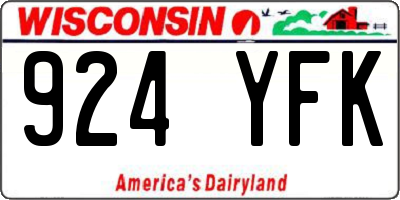 WI license plate 924YFK