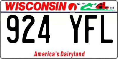 WI license plate 924YFL