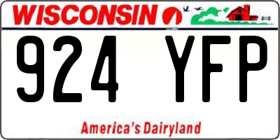 WI license plate 924YFP