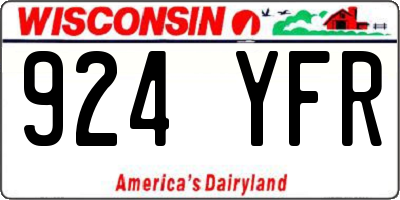 WI license plate 924YFR
