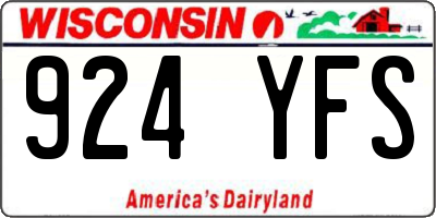 WI license plate 924YFS
