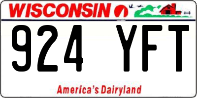 WI license plate 924YFT