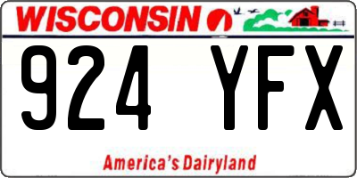 WI license plate 924YFX