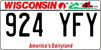WI license plate 924YFY