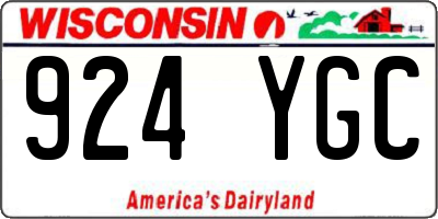 WI license plate 924YGC