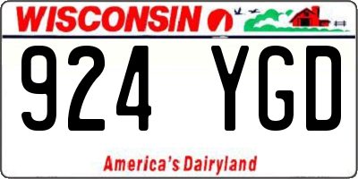 WI license plate 924YGD