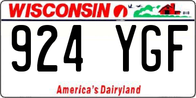 WI license plate 924YGF