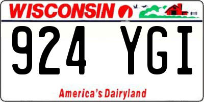 WI license plate 924YGI
