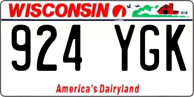 WI license plate 924YGK