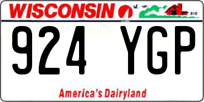 WI license plate 924YGP