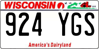 WI license plate 924YGS