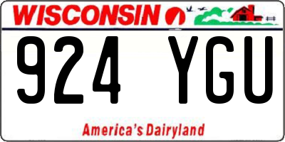 WI license plate 924YGU