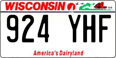 WI license plate 924YHF