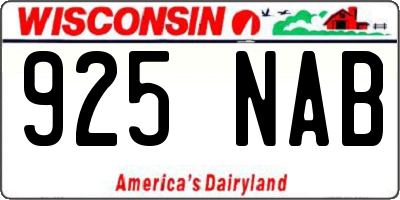 WI license plate 925NAB