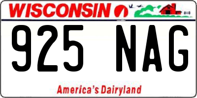 WI license plate 925NAG
