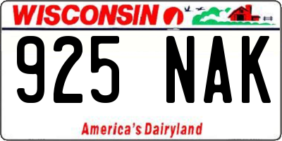 WI license plate 925NAK