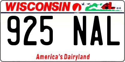 WI license plate 925NAL