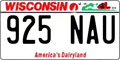 WI license plate 925NAU