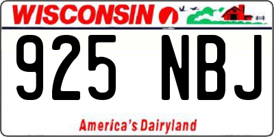 WI license plate 925NBJ
