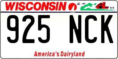 WI license plate 925NCK