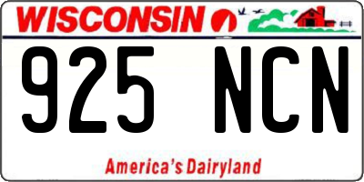 WI license plate 925NCN