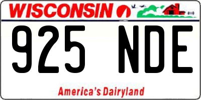 WI license plate 925NDE