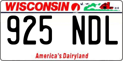 WI license plate 925NDL